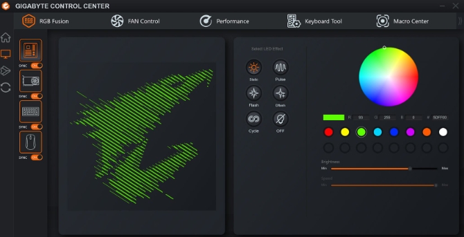 GIGABYTE Control Center online use GIGABYTE Control Center screenshot
