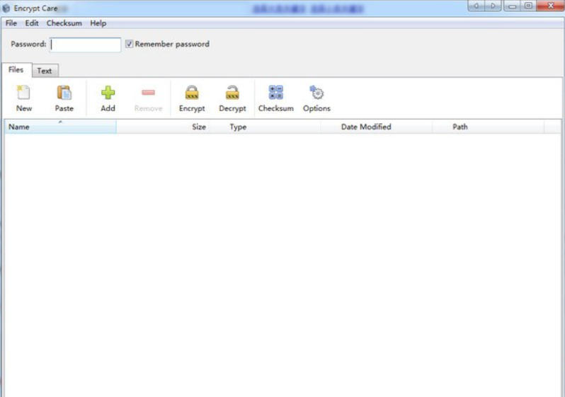 Screenshot of computer privacy encryption software