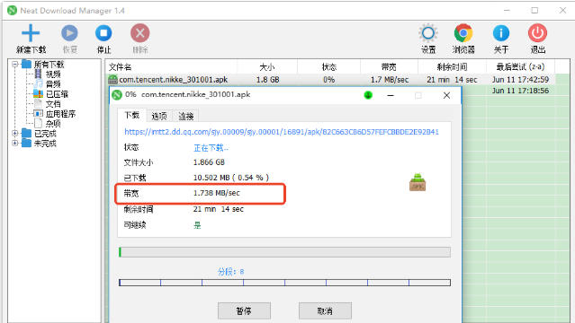Screenshot of NDM downloader