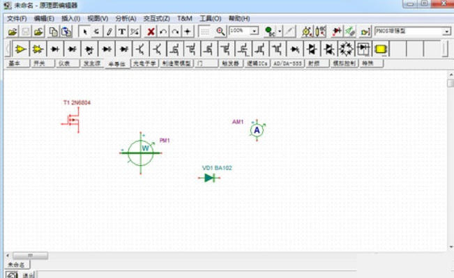 Screenshot of Tina circuit simulation software