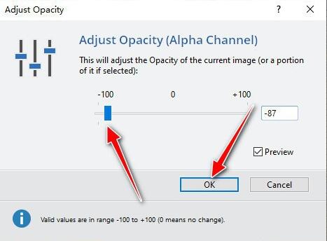 How to set the opacity of an icon using the IconWorkshop tool