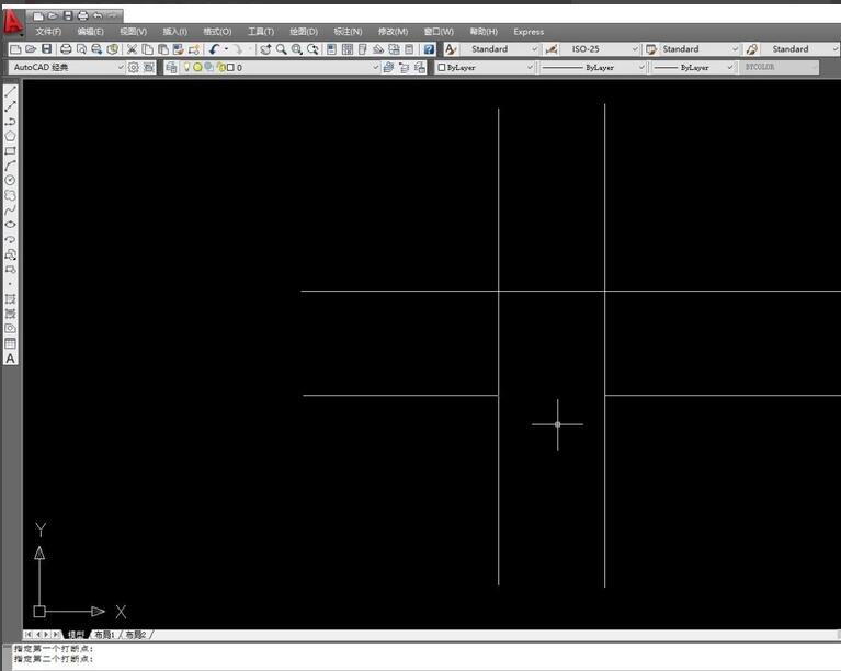 How to draw crossroads in CAD2009?