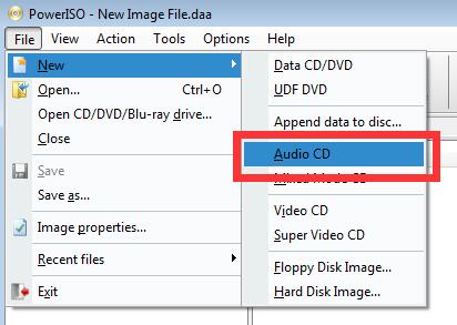 How to burn audio CD with PowerISO