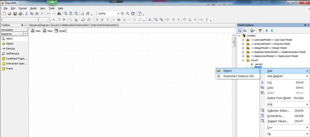 starUML creates sequence diagram