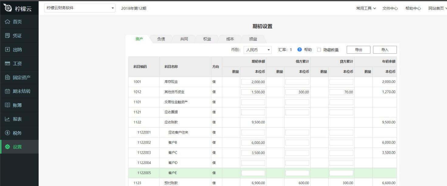 How to use the opening import function of Lemon Cloud Financial Software