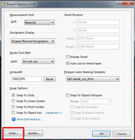 AD16 grid point setting method