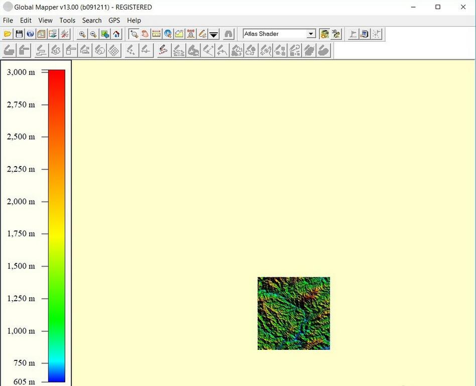 Global Mapper adjusts background color