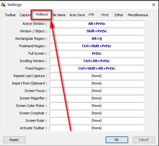 How to set shortcut keys for FastStone Capture screenshot software