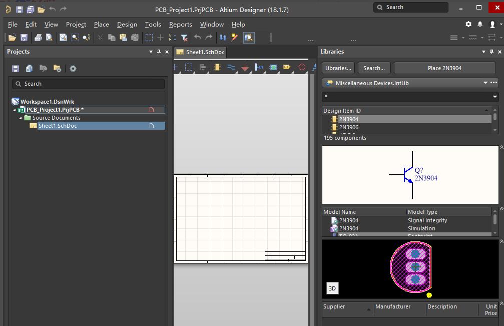 Altium Designer18 new project