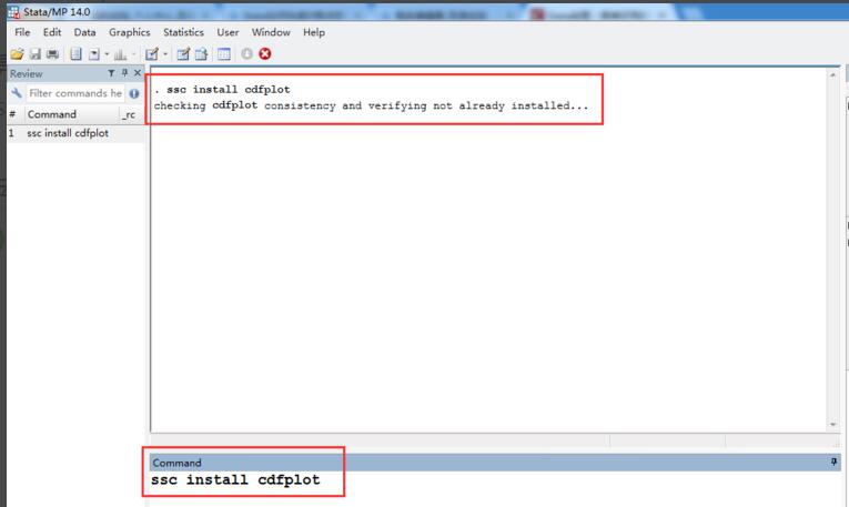 How does Stata plot the cumulative distribution function of a sample?