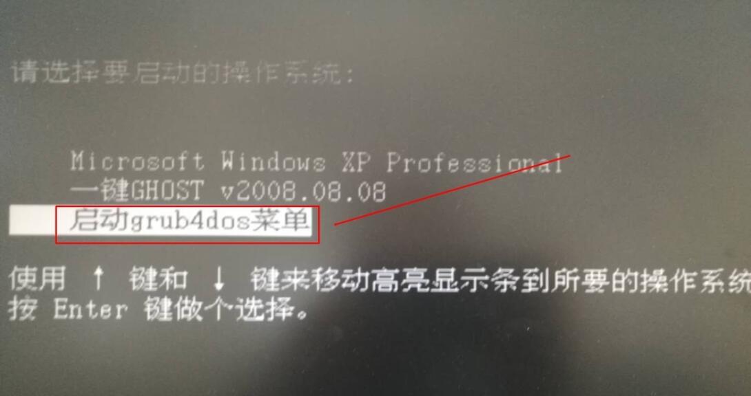 How to open the GRUB4DOS menu
