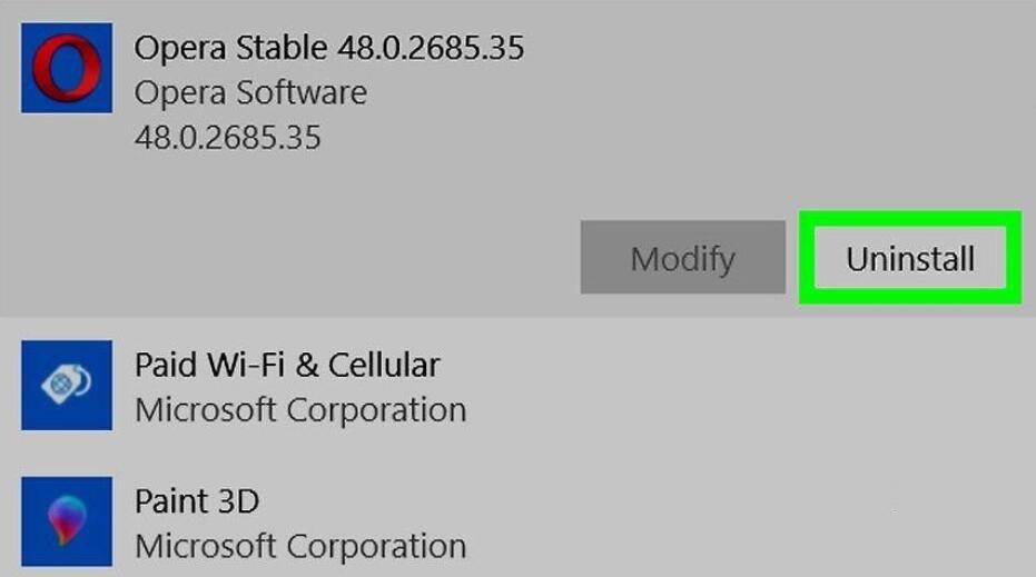 How to uninstall Opera