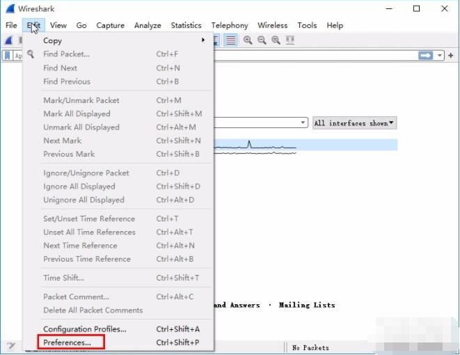 How to change the language in wireshark Screenshot of how to set the Chinese interface in wireshark