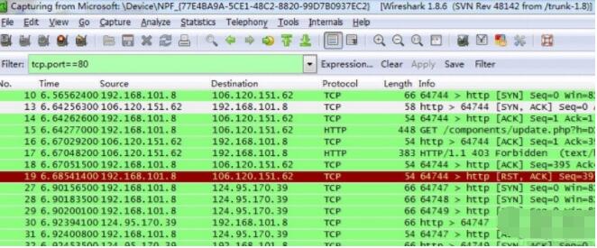 How does wireshark filter ip and port? Screenshot of how wireshark filters ip.