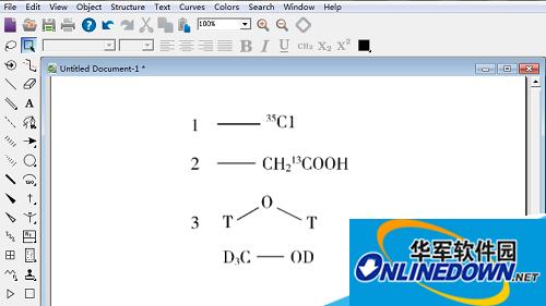 Example explanation: ChemDraw isotopes and elements