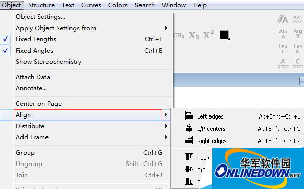 Alignment included in ChemDraw Align