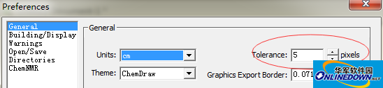 ChemDraw change tolerance