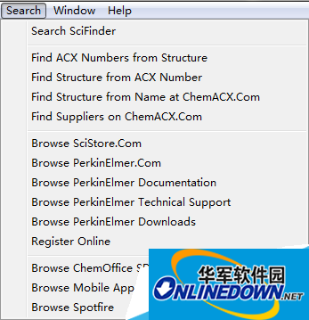 ChemDraw's Search menu