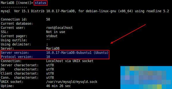 How to check the MariaDB server version on Linux system