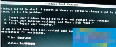 How to fix Win7 system cannot start and prompts File: BOOTBCD