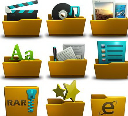 Complete collection of computer desktop folder icons