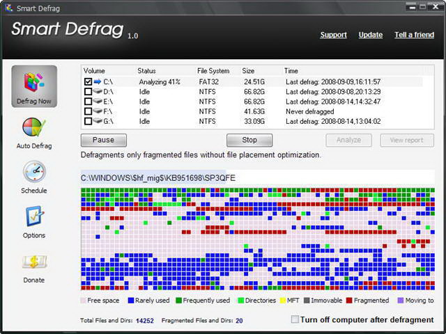 Disk defragmentation software