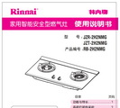 Rinnai RB-2H2NMG household gas stove instruction manual