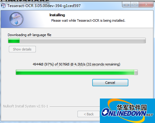 Screenshot of tesseract-ocr Chinese version