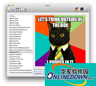 iMeme picture with text software screenshot