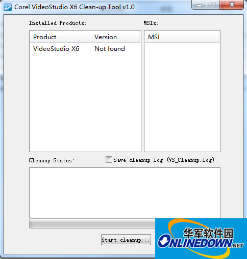 VideoStudio X6 Cleanup Tool