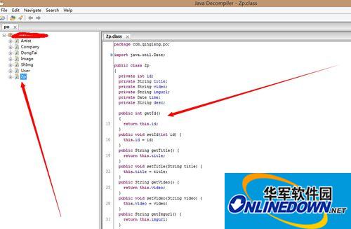 Screenshot of java class file viewing tool