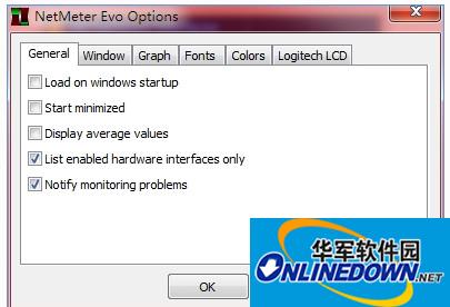 Screenshot of network traffic monitor Net Meter