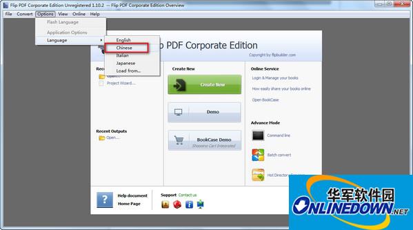 Screenshot of PDF production flip e-book (Flip PDF Professional)