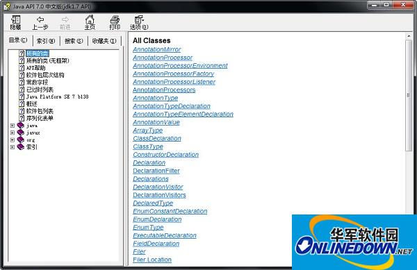 JAVA API 1.7 document screenshot