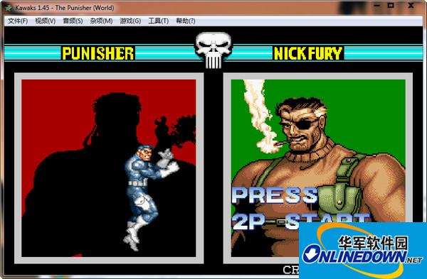 Screenshots of the Chinese version of the Punisher arcade game