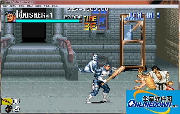 Screenshots of the Chinese version of the Punisher arcade game