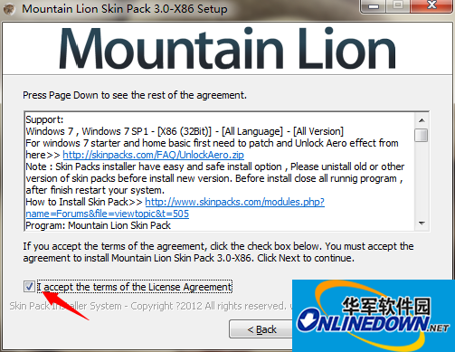Screenshot of mac theme beautification tool Mountain Lion Skin Pack