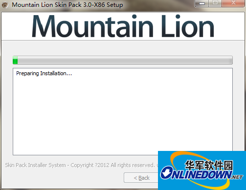 Screenshot of mac theme beautification tool Mountain Lion Skin Pack