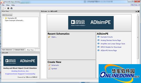 Circuit simulation software (ADIsimPE)