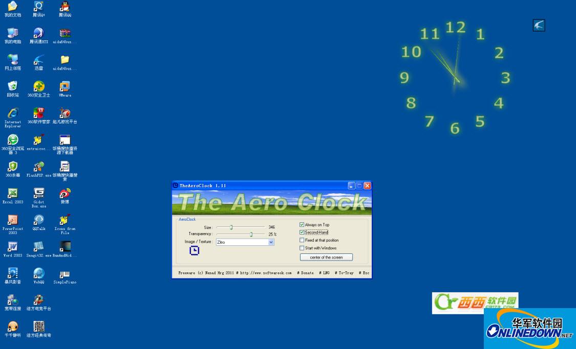 xp transparent desktop clock TheAeroClock