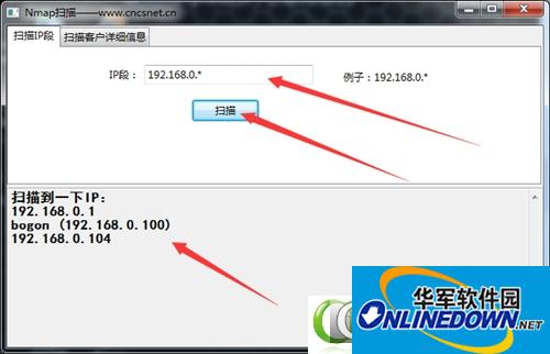 Screenshot of Nmap scanning tool