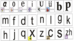 Special area for learning Chinese Pinyin