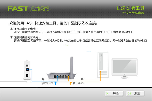 Screenshot of fast wireless router quick installation tool