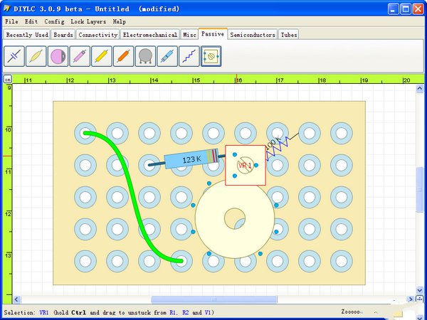  Screenshot of diylc pcb circuit board design software