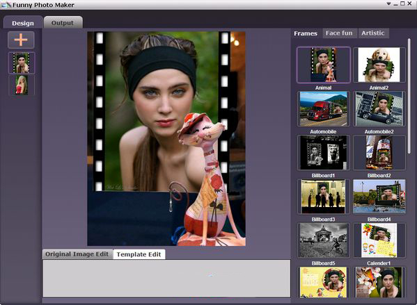 Screenshot of photo synthesis software FunnyPhoto