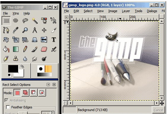 Screenshot of The GIMP