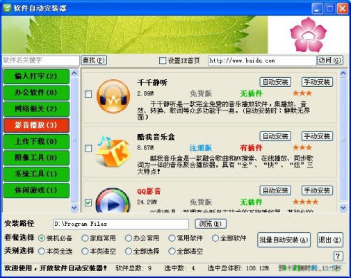 Screenshot of software automatic installer