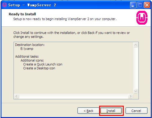 WampServer screenshot