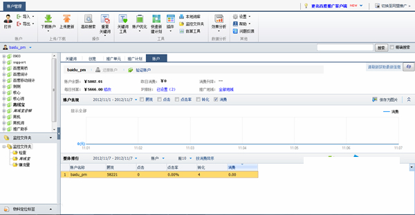 Baidu promotion client screenshot