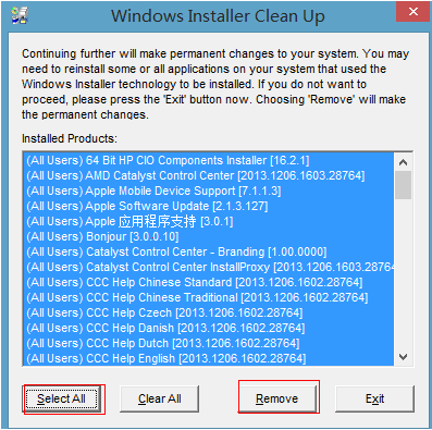 Windows Installer Clean Up PC version download Screenshot of Windows Installer Clean Up